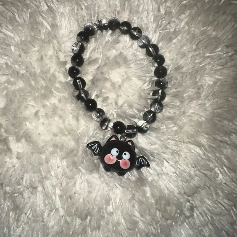 Bat Charm Black and Clear