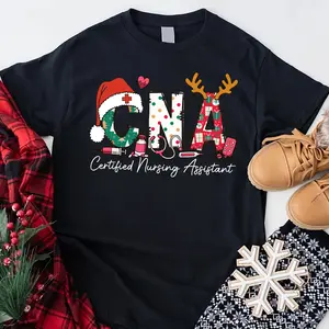 Christmas CNA Unisex T-shirt for Women, Christmas Nursing Shirt, Certified Nursing Assistant Tee Casual Fabric