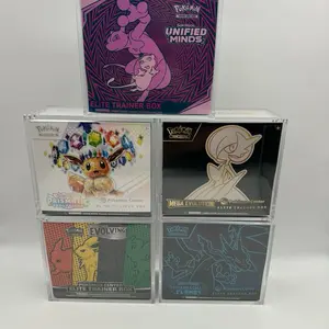 5 Pokémon Elite Trainer Box Acrylic Cases with Magnetic Lid and UV Protected - Clear Display - No Pokemon Cards Included