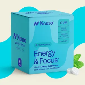 Neuro Wintergreen Energy & Focus Gum/Mints - Sugar Free with Natural Caffeine, L-theanine, Vitamin B12 & Vitamin B6