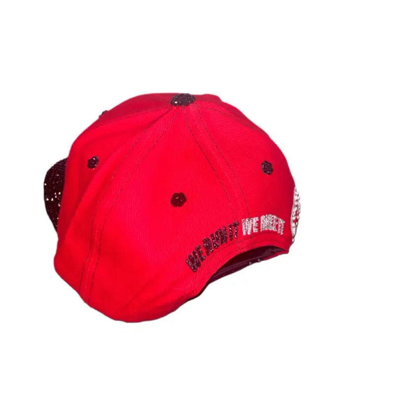 Nikki Bella Stay Fearless Rhinestone Red & Luminous Crystal Diamond WWE Hat New Nikki Bella Stay Fearless Red Black & Crystal Full  main image 4