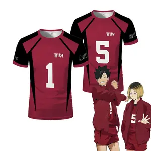 Anime Haikyuu Nekoma Jersey T Shirt Kozume Kuroo Costume Boys T-Shirts High School Volleyball Club Mens Sports Tshirtss