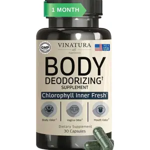 VINATURA Body Deodorizing Supplement for Women - Magic Chlorophyll Pills for Body Odor Eliminator, it Works for Her Internal Deodorant, 30 Capsules