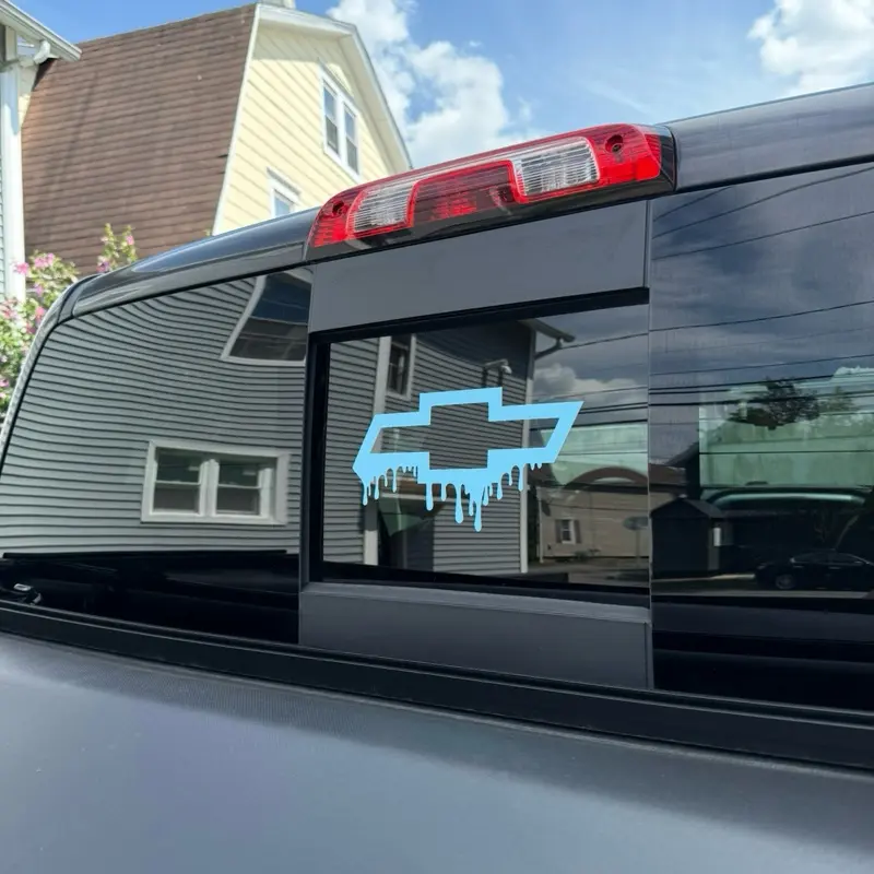 Chevy Drip Permanent Vinyl Personalized Made-to-Order Car Window Decal - Automotive Vehicle Sticker, Adult Car Decoration, Shipped from Pennsylvania