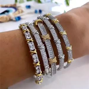 Flexing On My Ex Bracelets & bangles adjustable clasp sparkle cubic zirconia Gold & Silver Rhinestone Stackable Fashion Jewelry