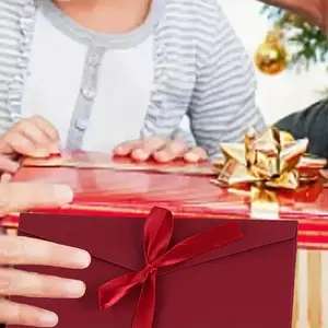 10pcs Retro Creative Colored Thick Large Bow Pearl Paper Specialty Envelope for Postcards, Red Pack with Bow, Handmade Invitation Envelope, Creative Wedding or Festival Card Envelope for Event Invitations, Ribbon