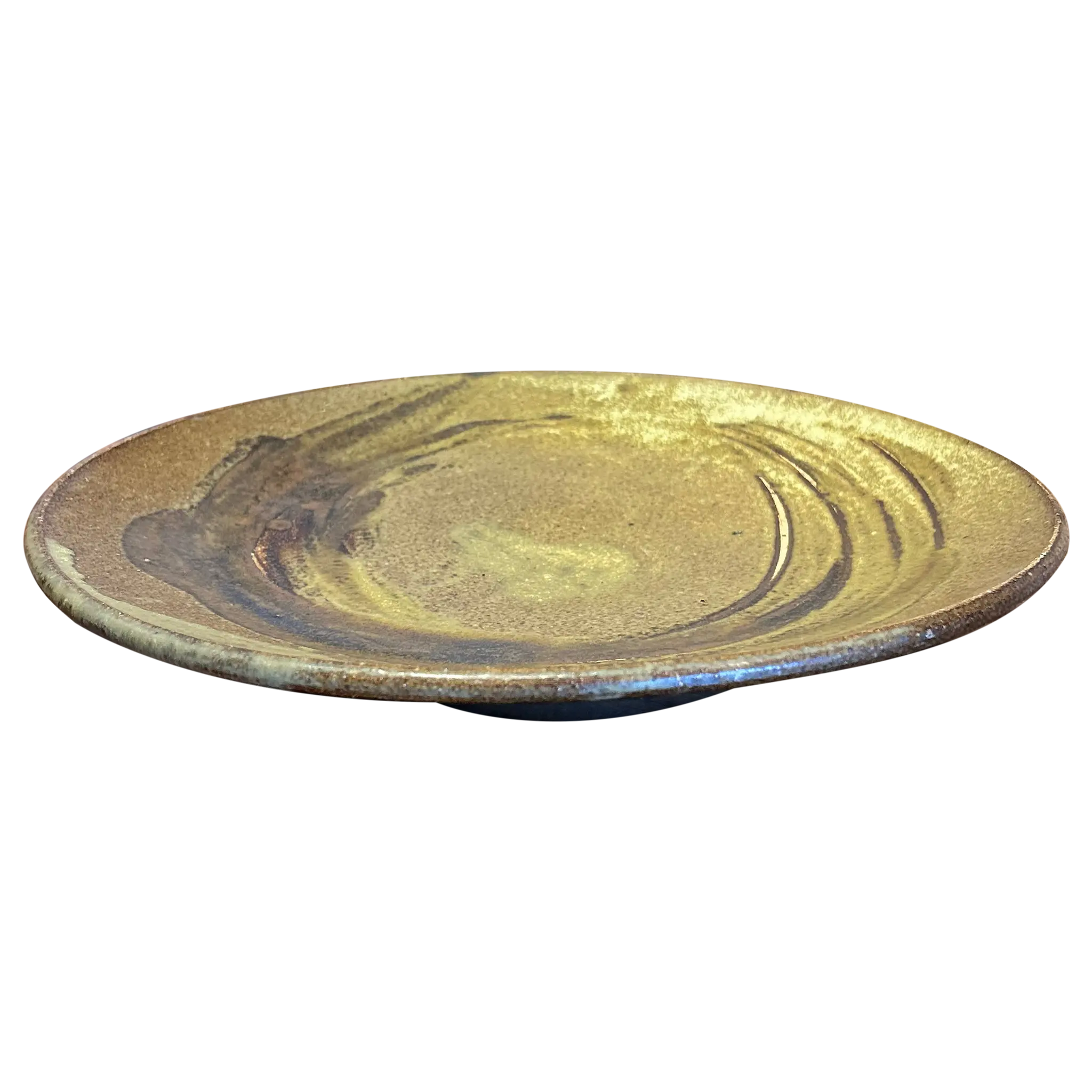 Green Glazed Studio Pottery Platter