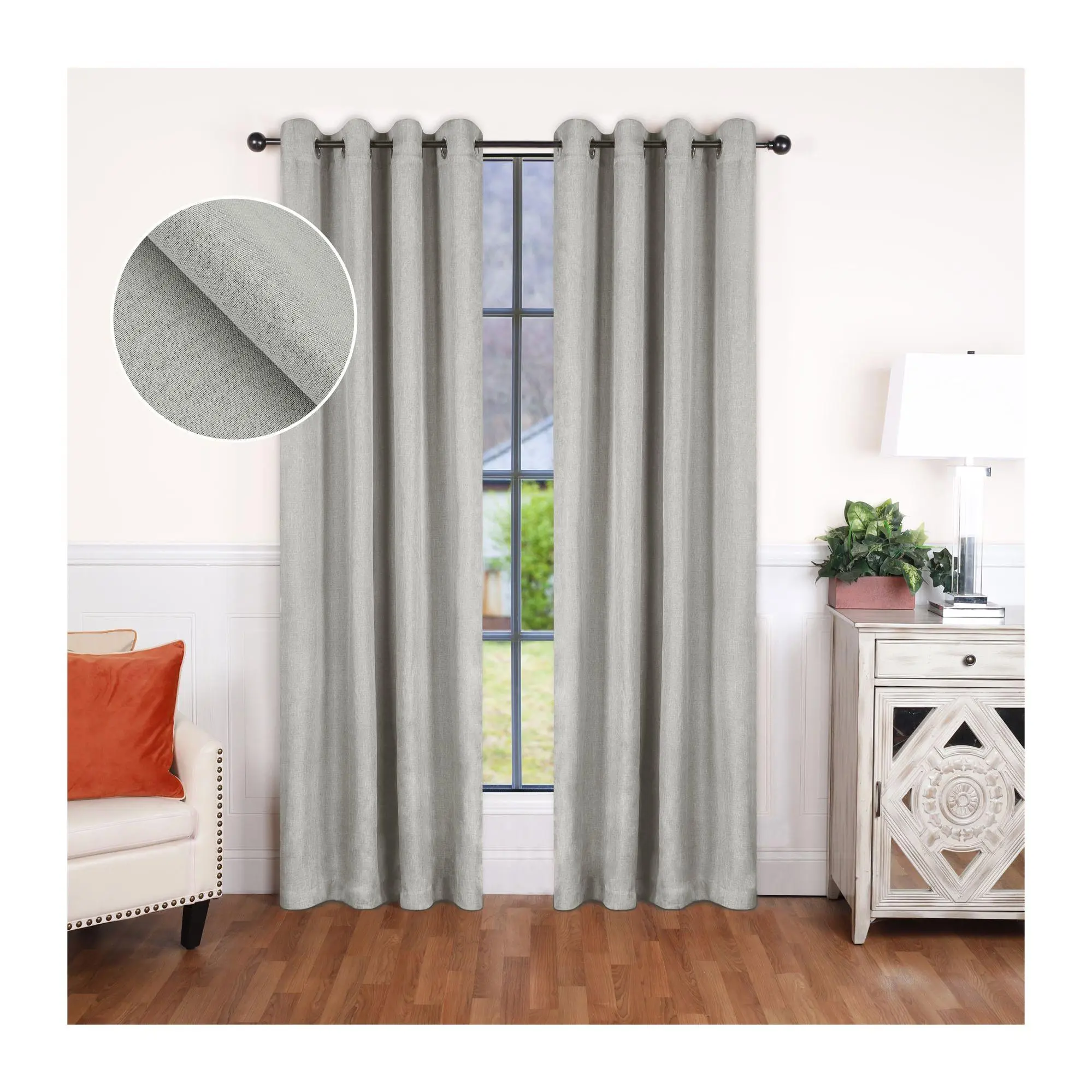 Superior Linen Blackout Curtain Panel Set, 52X72