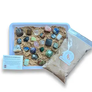 Karma's Gems 2 lb Tumbled Bag - Tumbled Stones with Sand, Includes Identification Chart, 2 lb Bag, 8 Inches Tall, 5 Inches Wide