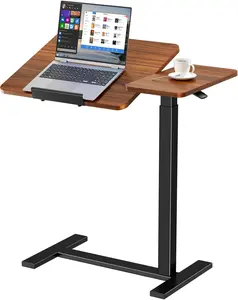 Adjustable Height Rolling Laptop Desk, Smooth 0–70° Tiltable Desktop with Hidden 360° Casters for Home & Classroom