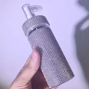 Luxury Rhinestone Liquid Dispenser Bottle, Elegant Design for Cosmetics & Perfumes, Perfect Gift for Women & Men, Plastic Bottles