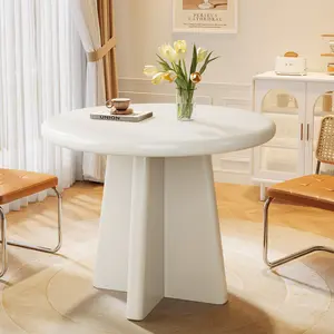 LITTLE TREE Round Dining Table for 2-4, 31.5-Inch Small Kitchen Table with Sturdy Base, Modern Dinner Furniture for Dining Room, Kitchen, Living Room