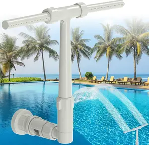 2026 Dual Spray Pool Fountain, 2-in-1 Retractable Height 360°  Adjustable Waterfall Cooling and Relaxation Sprinkler Fountain, High-Pressure Pool Spray Fountain for Swimming Pool Spa Cooling, Grey water fun