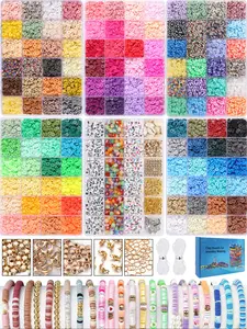 13100pcs Soft Clay DIY Set Bracelet Necklace Jewelry Making Kit, Friendship Beads for Christmas Crafts, Pendant Accessories