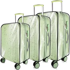 3 Count Thicken Clear Luggage Cover Protector - Anti-Scratch Travel Suitcase Covers for Wheeled Luggage -  in 20", 24", 28" PVC