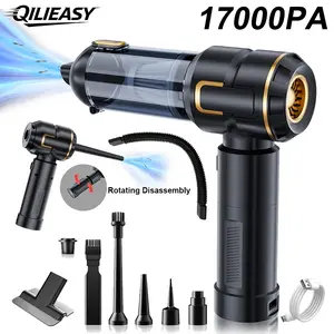 17000Pa handheld car vacuum cleaner, Battery powered vacuum, Handheld Vacuum Cordless, dual-purpose blowing and suction, detachable battery design, equipped with LED lights and multi-purpose nozzles, Handheld Wireless Vacuum, cars, homes, offices, pets