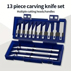 13-Piece Metal Carving Knife Set for DIY Art, Precision Engraving and Cutting Tools, Non-Slip Handcrafted Accessories for Detail Work