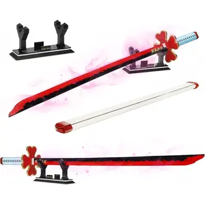 Demon Sword Toy Building Set, Kanroji Mitsuri Sword with Scabbard and Stand, Katana Building Set, Gift for Anime Fans