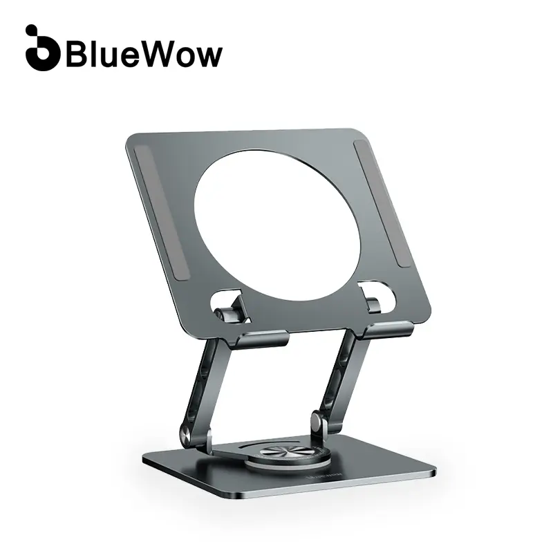 BlueWow Stainless Steel Alloy Tablet Mount Stand Pro - 360° Adjustable 5-13" Holder, Durable Cooling Tech Accessory, Lightweight for Travel, Ideal for Gaming & Streaming, BlueWow Tablet Stand for Streamers