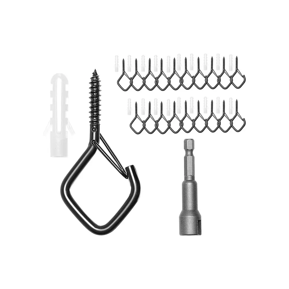 【summerfinds】VEVOR Q-Hanger Hooks, q hanger hooks for string lights, 20-Pack 2.17 Inch Heavy-Duty Outdoor Screw Hooks with Security Buckle for Hanging Christmas Lights, Plants, Cups - Patio, Garden, Deck Decor