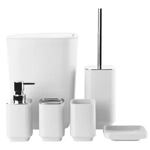 6-Piece Bathroom Accessories Set, Includes Toothbrush Holder, Soap Dish, Liquid Soap Dispenser, Daily Use & Gift Option, Bathroom Organizing Accessories, Bathroom Essentials Accessories, Bathroom Organizer Supplies