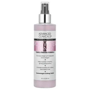 Advanced Clinicals Rosewater Toner, Tone & Tighten Formula, 8 fl oz (237 ml)
