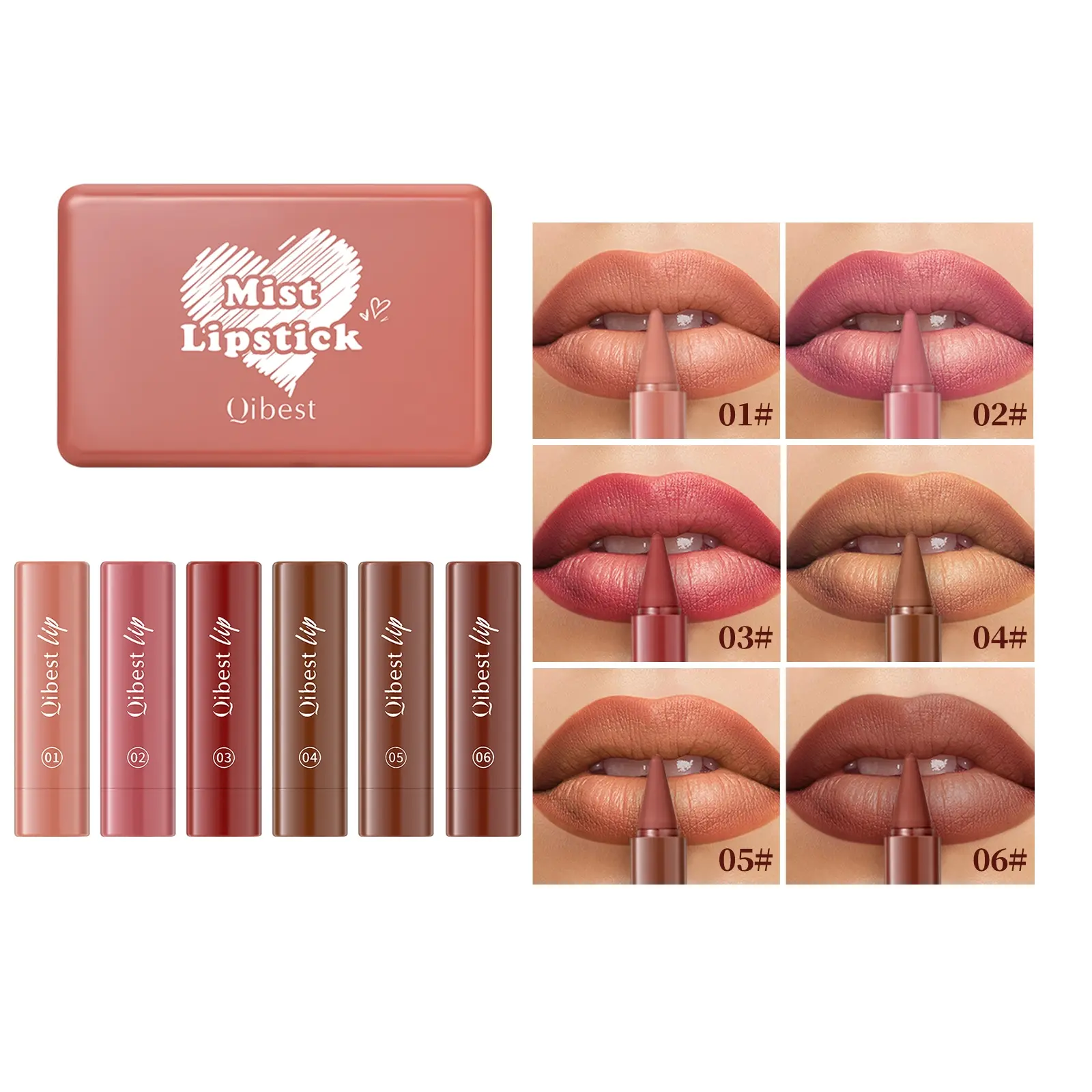 Matte Lipstick Crayon Set With Multi Use Function High Coverage Lightweight Silky Touch Non Sticky Long Lasting Rich Color Makeup
