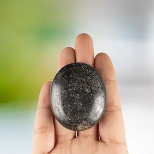 Hematite Palm Stone, Polished Crystal Stone for Chakra Balancing, Meditation, Spiritual and Crystal Gift