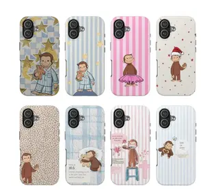 8 Cute Monkey Styles 2‑in‑1 Glossy Thick Film Phone Case , Cutest Design Case Cover with iPhone 17 Promax & More