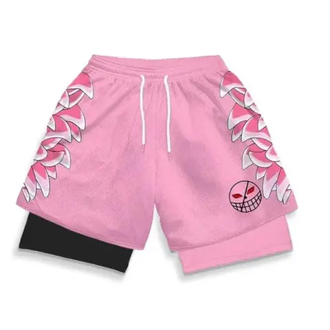 Doflamingo Performance Shorts Summer Double Layer Beach Pants Fitness Training Pant Sports