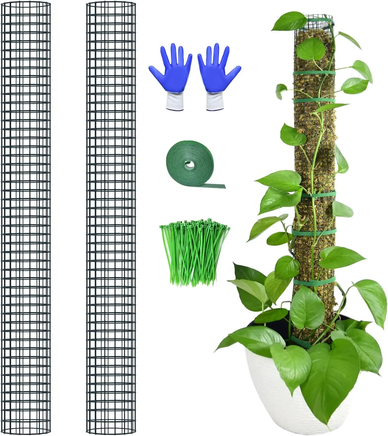 2 Pack Metal Moss Pole, 40" Moss Poles for  Monstera, Stackable Sphagnum Moss Pole for Climbing  Work with Sphagnum Moss(2 Pack 40")