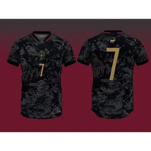 Premium Cr.#7 Goat 2026 Black Color Edittion Soccer Jersey, Unisex Soccer Jersey For Couple Matching, Vintage 2026 Soccer Jersey