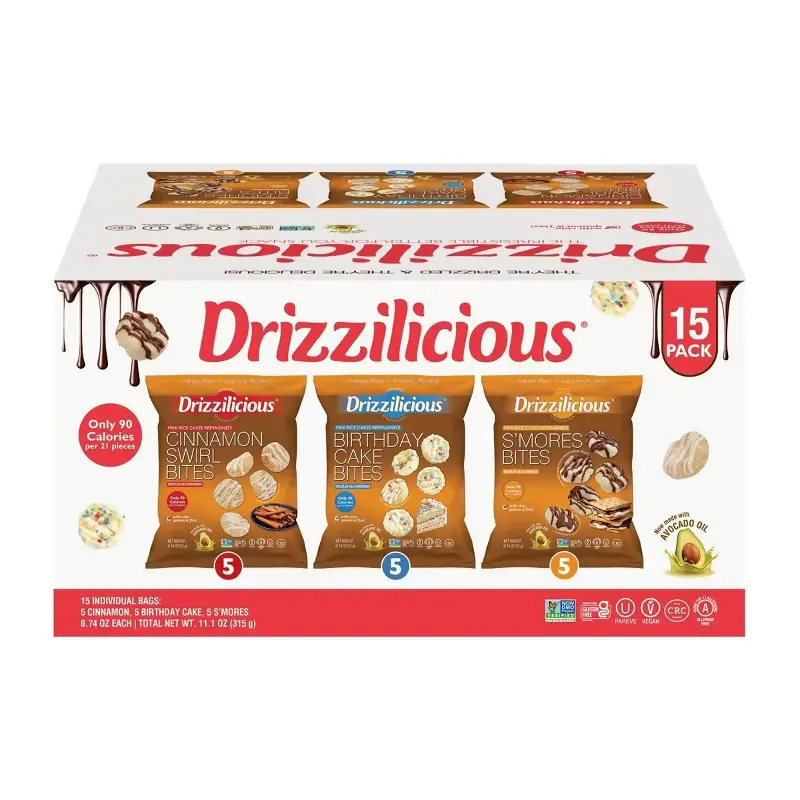 Drizzilicious Drizzled Mini Rice Cake Variety Pack - 11.1oz/15ct Drizzilicious Drizzled Mini Rice Cake Variety Pack - 11.1oz/15ct