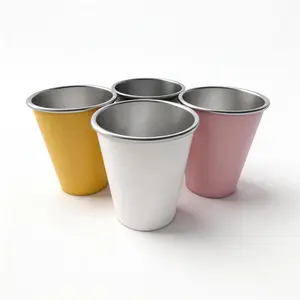 Matte Stainless Steel Tumblers 4-Pack (350ml/12oz) - Unbreakable, Reusable, Stackable, Leak-Proof Car Water Cup, Dishwasher Safe, Multi-Color (Pink, Yellow, Beige, Black) - Ideal for Camping, Travel, Leak Proof Cup