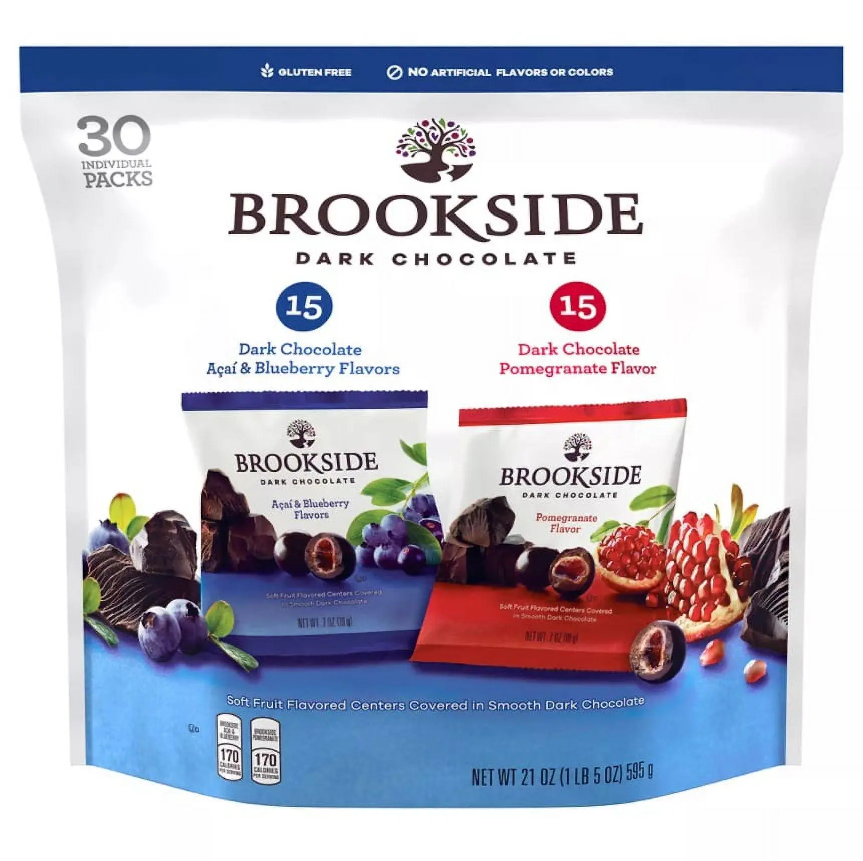 HERSHEY'S Brookside Dark Chocolate Variety Pack, 21 Ounce
