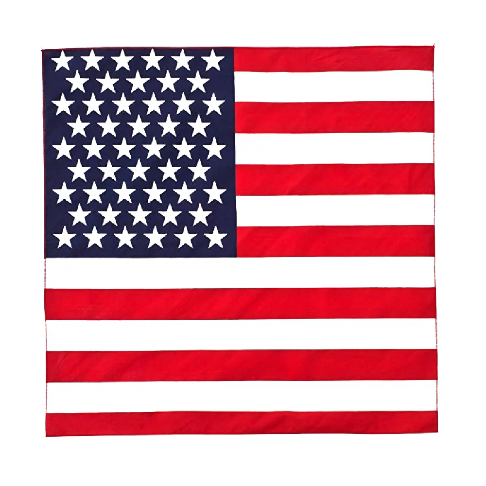 Daily Basic American Flag Bandana Cotton - 22 inches - Bulk Wholesale Packs
