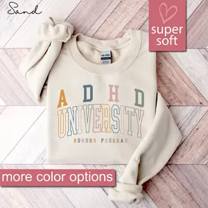 ADHD University Honors Program Mental Health Crewneck Sweatshirt