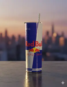 Red Bull 20oz Tumbler with Unique Design and Energy Drink Features #099 Non-BPA Free Portable Coffee Mug Water Bottles Reusable Washable Cup