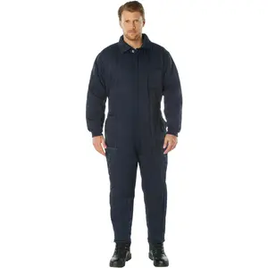 Navy Blue - Cold Weather Insulated Coveralls Outdoor Full Body Protection