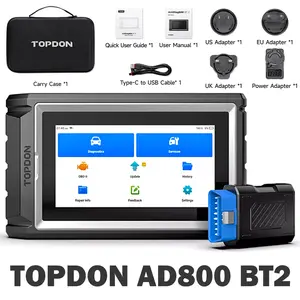TOPDON AD800BT 2 OBD2 Scanner, 2025 Bidirectional Scan Tool, Function as AD900 Lite AD Pro, All System Automotive Diagnostic Scanner, Active Test, 28+ Reset Service, FCA Autoauth, 2 Years Free Update