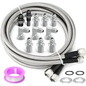 Transmission Fluid Oil Cooler Hose Line kit, 70 Inch SS Braided Transmission Lines For TH350 700R4 TH400 NP-700RTL