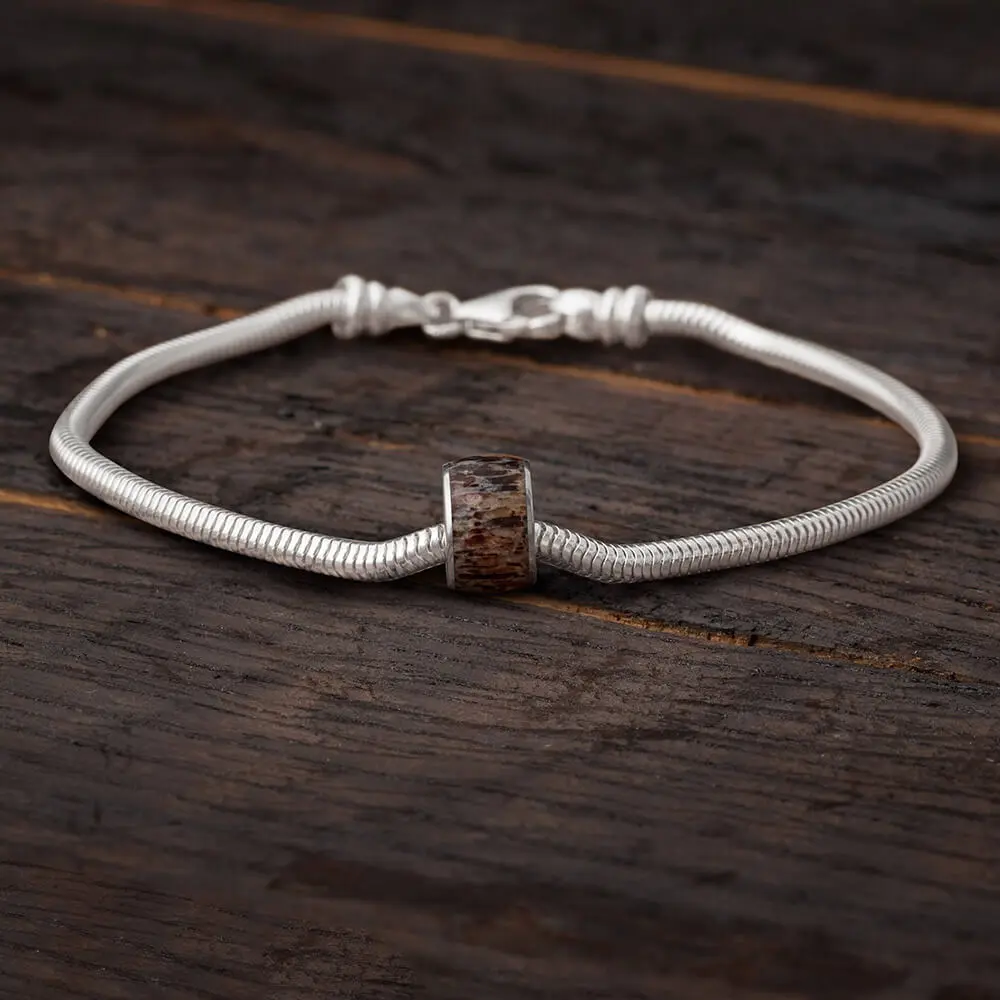 Deer Antler Charm Bead Bracelet