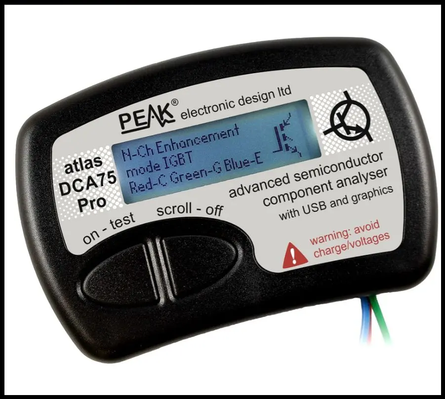 Atlas DCA75 Semiconductor Tester, Fully Assembled with Curve Tracing Capability for PC, Component Test Function, 12V Power, 122x32 Graphic Display, 1x AAA Battery Compatibility (Household Appliance Parts & Accessories), 1 X Aaa