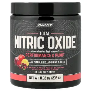 ONNIT Total Nitric Oxide Healthcare Edible Optimum Powder Dietary Supplement, Harvest Fruit Punch Flavor, with Citrulline, Arginine & Beet, for Fitness Performance & Pump, 8.32 oz