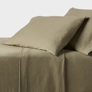 Twin Cotton Jersey Sheet Set Heather Green - Threshold: Includes 1 Pillowcase, Elastic Fitted Sheet, OEKO-TEX Certified