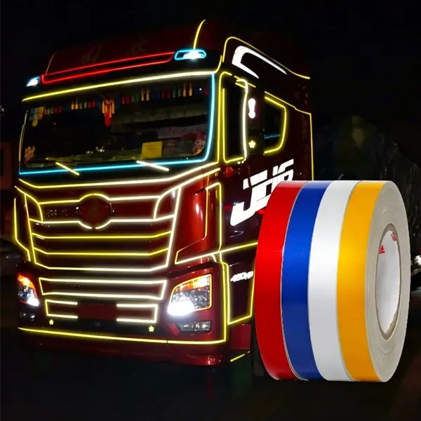 High-Grade Reflective Strips (5m x 1-2cm) - Car Exterior Sticker, Motorcycle Luminous Film, Truck Warning Accessory