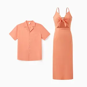 PatPat PatPat Family Matching Colorblock Cotton TeePatPat Family Matching Colorblock Cotton Tee or Flora Print  Strap Body-con Dress or Mesh Splicing Dress,