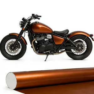 High Quality Matte Satin Metallic Chrome Brown Vinyl Wrap Satin Metallic Car Wrapping Sticker Film Bubble Free Auto Internal External Decal
