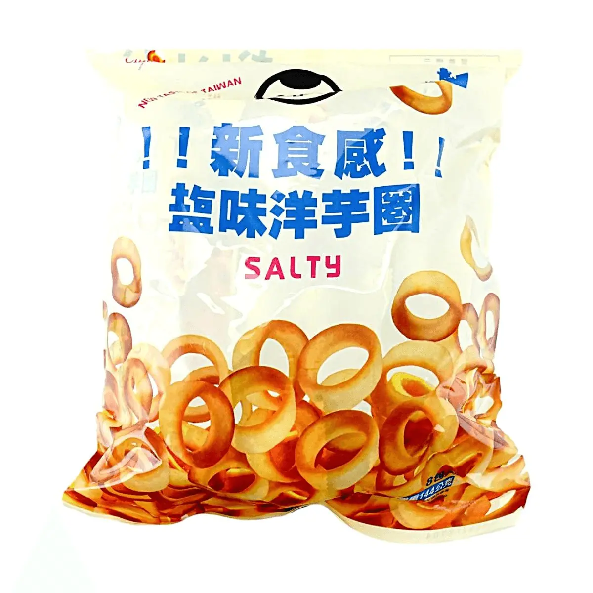 QIAOYI Taiwanese Savory Salted Potato Rings - 144g Bagged Low Fat Crunchy Snack Rings, Taiwanese Crisps & Puffed Snacks