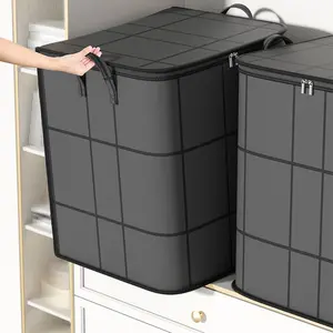 Large Capacity Foldable Clothes Storage Bag, Durable Fabric Organizer with Zipper & Handles, Multipurpose Storage Tote for Bedroom, Closet, Dorm, or Home Organization